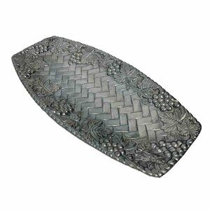 Lenox Grape Basket Weave Tray Bread Appetizer Metal￼ Serveware Hollowware VTG